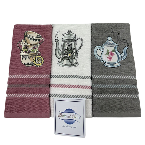 Strofinacci cucina 3 pezzi in spugna Botticelli Home Elegant