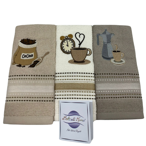 Strofinacci cucina 3 pezzi in spugna Botticelli Home Caffè