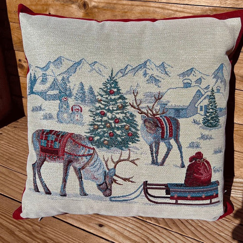 Cuscino arredo natalizio Slitta di Babbo Natale Botticelli Home