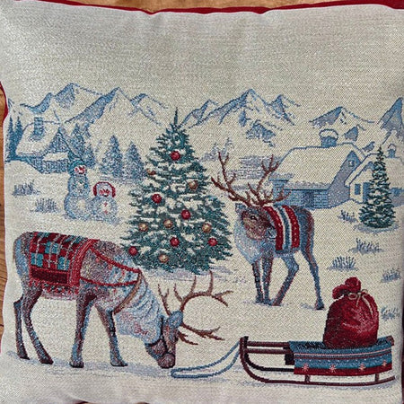 Cuscino arredo natalizio Slitta di Babbo Natale Botticelli Home