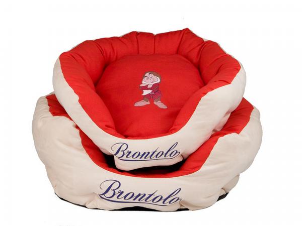 Cuccia imbottita per cani con stampa Brontolo