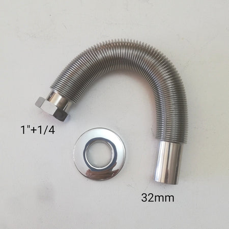 Tubo scarico flessibile jolly magic flex ghiera da 1"+1/4 in acciaio inox AISI 304