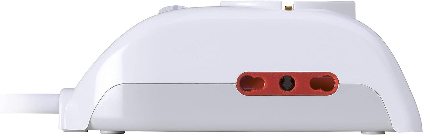 Multipresa bianca da 3 posti con 1 interruttore