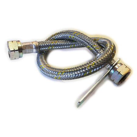 Flessibile gas da 1/2" x 100cm per bombola attacco femmina femmina - 2 guarnizioni incluse