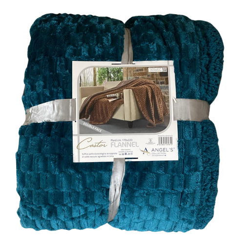 Plaid in flannel jacquard Double face Castor