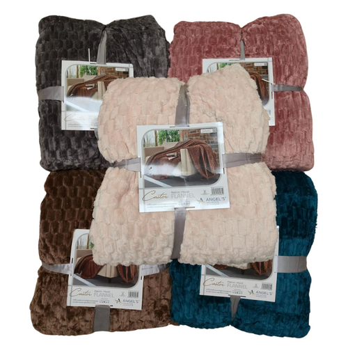 Plaid in flannel jacquard Double face Castor