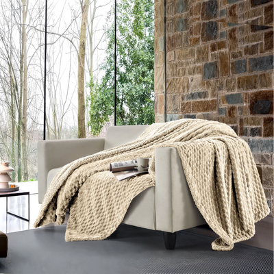 Plaid in flannel jacquard Double face Castor