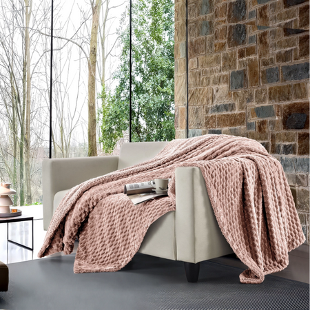 Plaid in flannel jacquard Double face Castor