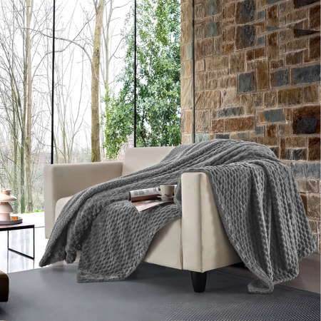 Plaid in flannel jacquard Double face Castor