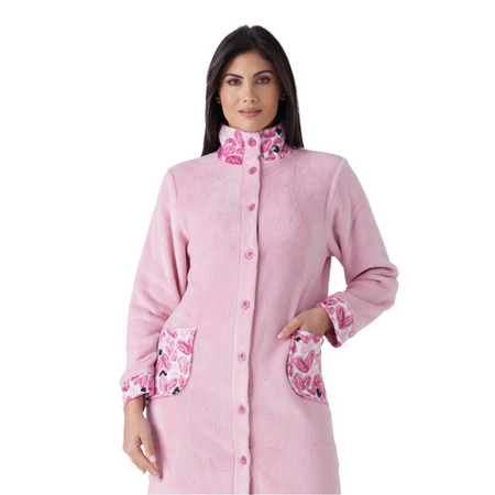 Vestaglia Donna invernale coral con bottoni Love