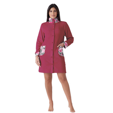 Vestaglia Donna invernale coral con bottoni Love