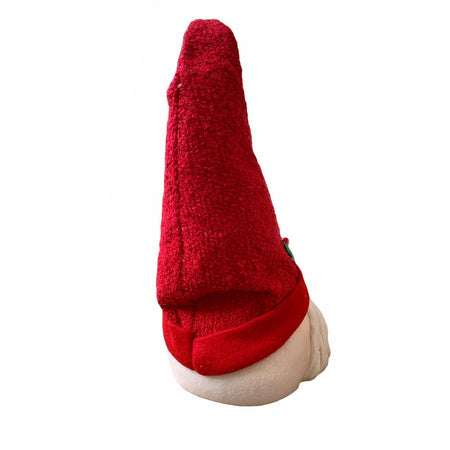 Puntale per albero buffo babbo natale con cappello e barba h 45 cm decorazione