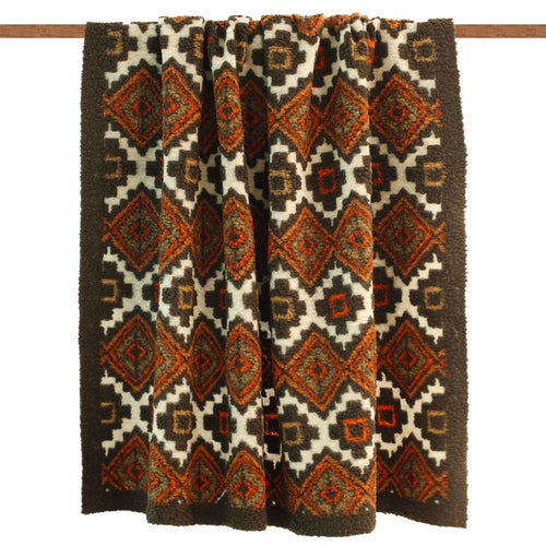 Plaid divano in lana cotta Lucrezia Ornamental