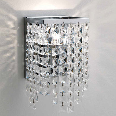 Appliques Illuminando MESSICO AP 1 E27 LED lampada parete cristallo quadrati moderno classico interno