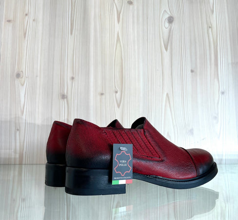 LUX Scarpa donna elegante in pelle rossa senza lacci I3042R