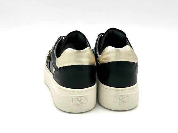 NERO GIARDINI Sneakers donna pelle nera etoile miele