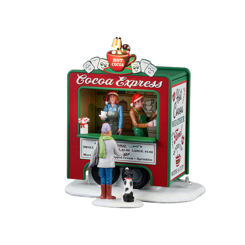 Decorazione per villaggio di Natale Cocoa Express set da 2 pezzi, in resina