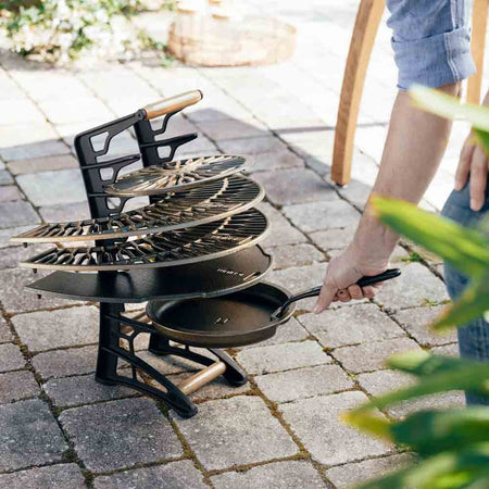 Ignium Taran Gourmet Plus barbecue di ghisa portatile da giardino terrazzo campeggio