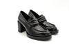 ENZO D'ALESSANDRO Mocassino donna in naplak nero tacco 70