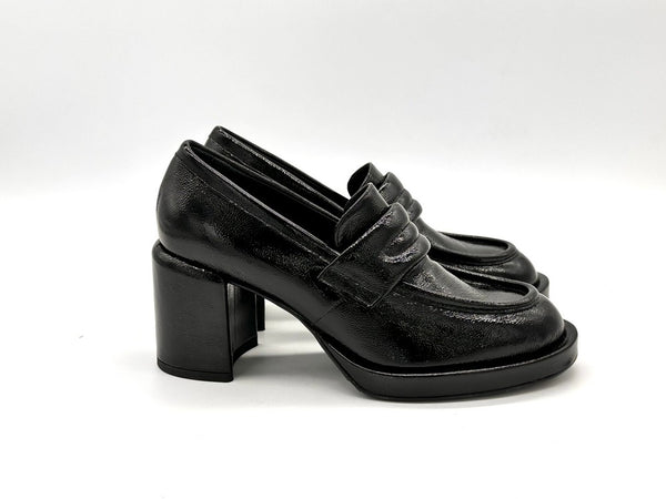 ENZO D'ALESSANDRO Mocassino donna in naplak nero tacco 70