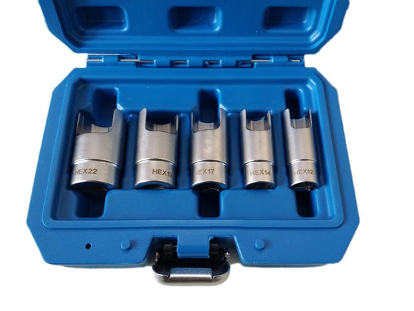 Kit 5 Chiavi A Bussola Per Collegamenti Elettrici Iniettori Scalanate Hex 12-22