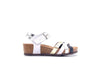 SABATINI Sandalo donna anatomico pelle liscia e laminata multicolor