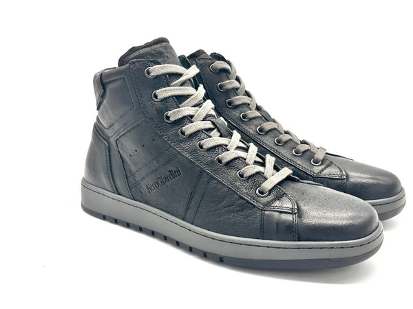 NERO GIARDINI Sneakers alta uomo in Pelle colore nero