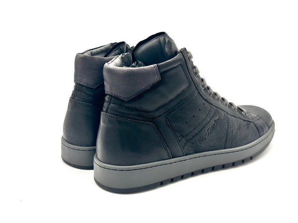 NERO GIARDINI Sneakers alta uomo in Pelle colore nero