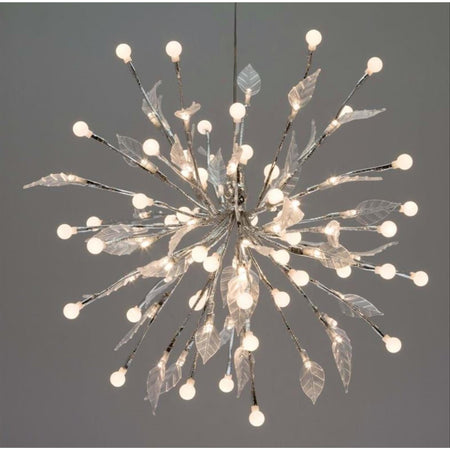 Ramo decorato con foglie e luci a led luce calda decorazione natalizia Ø 40 cm