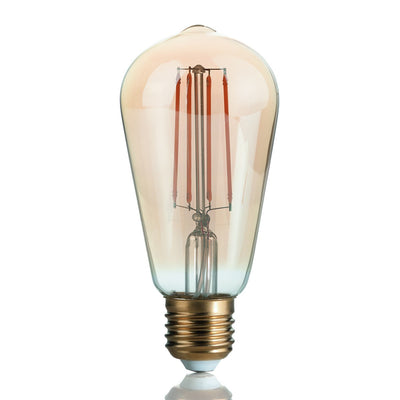 Confezione lampadina ID-VINTAGE E27 CONO 4W LED 300LM 2200°K vetro ambra luce caldissima interno