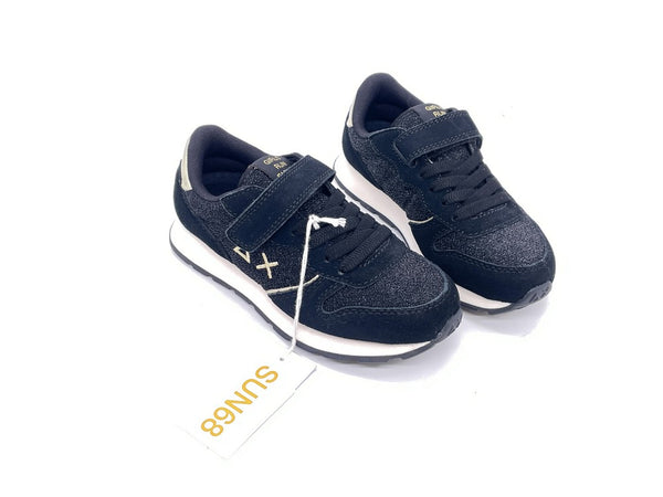 SUN68 Sneakers Bambina Nero Glitter Textile Kid