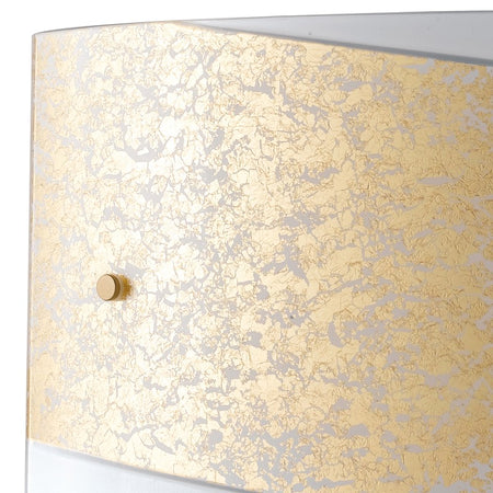 Applique Rettangolare Vetro Bianco Fascia Oro Lampada Moderna E27