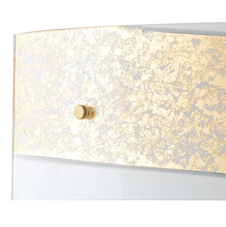 Applique Lampada da Parete Rettangolare Vetro Bianco Fascia Oro Moderna E27