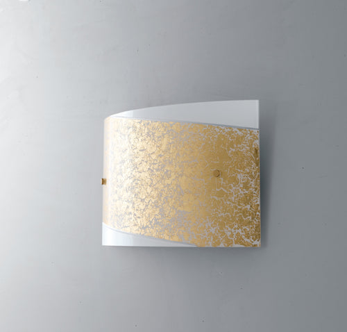 Applique Fascia Oro Vetro Bianco Rettangolare Lampada Moderna E27
