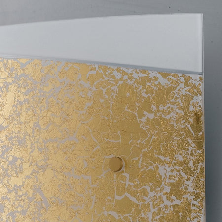 Applique Fascia Oro Vetro Bianco Rettangolare Lampada Moderna E27
