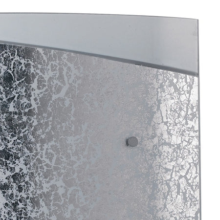 Applique Moderna Vetro Bianco Fascia Argento Rettangolare Lampada da Parete E27