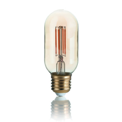 Confezione lampadina ID-VINTAGE E27 4W LED 300LM 2200°K vetro ambra bombato cilindro retrò luce caldissima interno