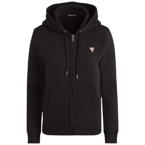 Guess felpa nera zip cappuccio mini logo W4YQ03KC811JBLK