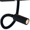 Applique Metallo Nero Paralume Bianco Luce da Lettura Flessibile Led 9 watt Luce Naturale