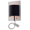 Applique Moderna Luce da Lettura Flessibile Metallo Bianco Paralume Nero Led 9 watt Luce Naturale