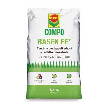 Compo rasen fe ferro top concime granulare prato tappeti erbosi kg.17,5 fertilizzante