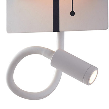 Applique Moderna Luce da Lettura Flessibile Metallo Bianco Paralume Nero Led 9 watt Luce Naturale