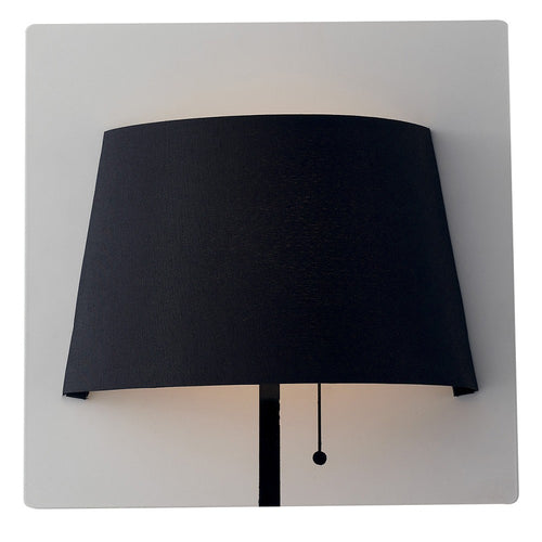 Applique Lampada da Parete Moderna Metallo Bianco Paralume Nero Led 6 watt Luce Naturale