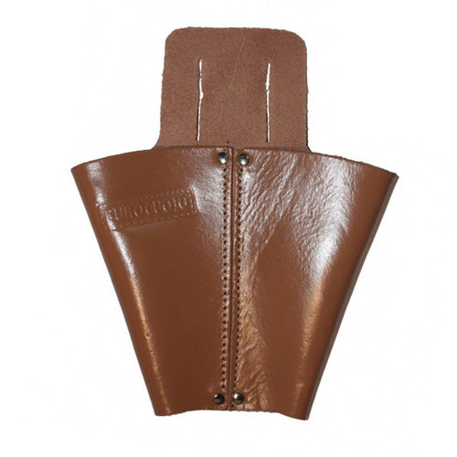 Fodero in cuoio per forbici e segaccio da potatura con passante per cintura 2 tasche