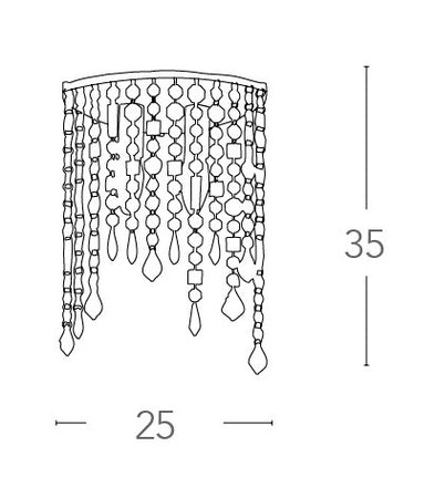 Applique Pendenti Cristalli K9 Metallo Lampada da Parete Classica E14