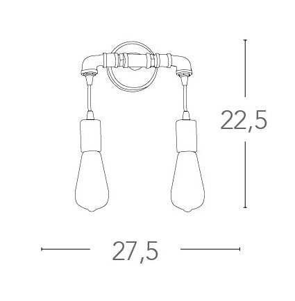 Applique Metallo Invecchiato Lampada da Parete Rustico Vintage E27