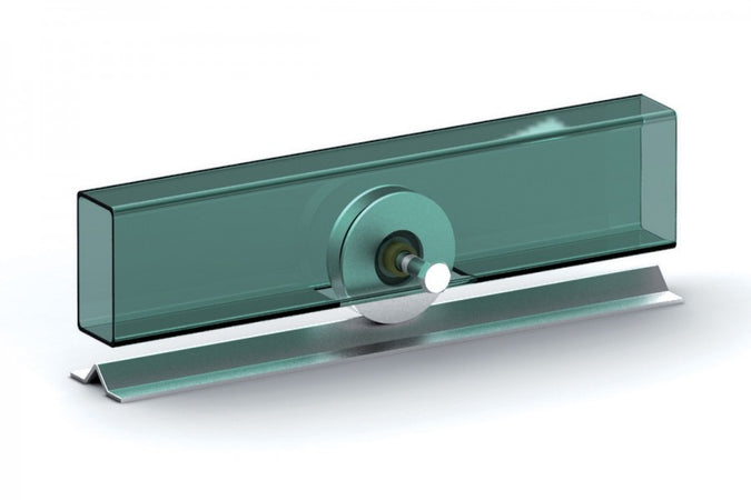 Ruota da 80mm con piastra in acciaio zincato per cancelli con 1 cuscinetto a sfera e gola a V