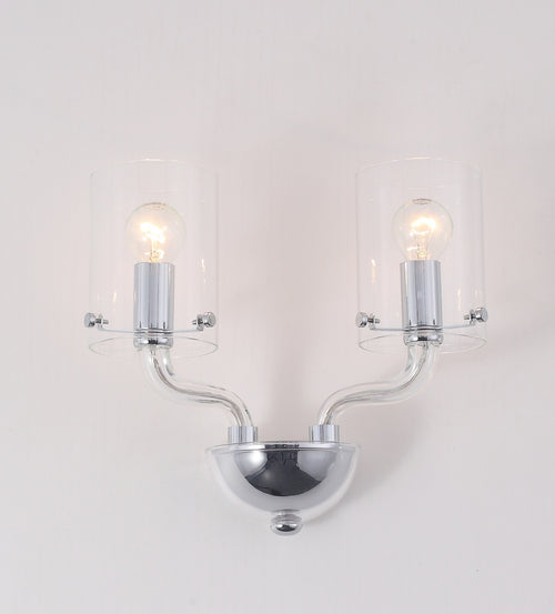 Applique Lampada Moderna Vetro Trasparente Finiture Cromo E14