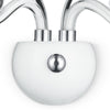 Applique in vetro bianco a 2 luci rifinitura in cromo 40 watt E14