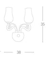 Applique in vetro bianco a 2 luci rifinitura in cromo 40 watt E14